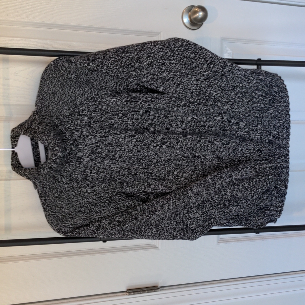 Black and white turtleneck sweater